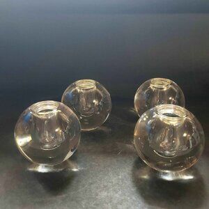 Vintage Kristaluxus Crystal Globe Candlestick Holders Set Of Four